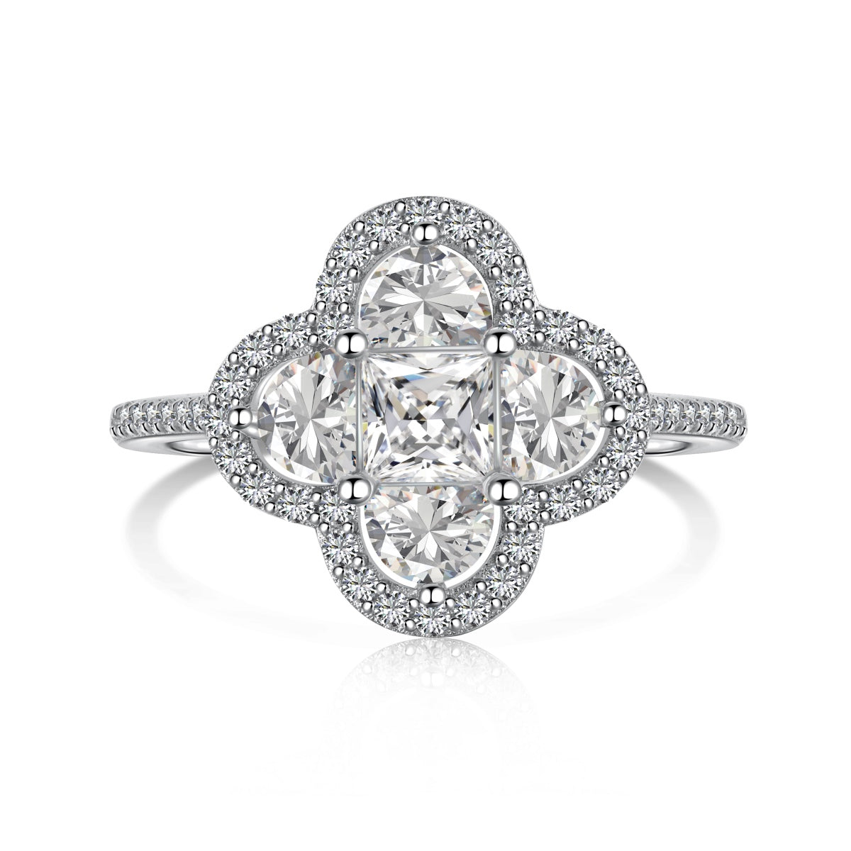 [Tonmkive Jewelry]Bague de banquet de luxe en forme de fleur éternelle