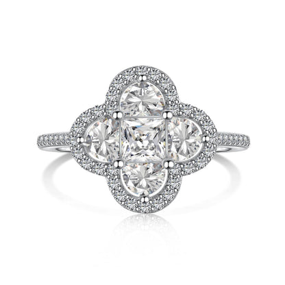 [Tonmkive Jewelry]Bague de banquet de luxe en forme de fleur éternelle