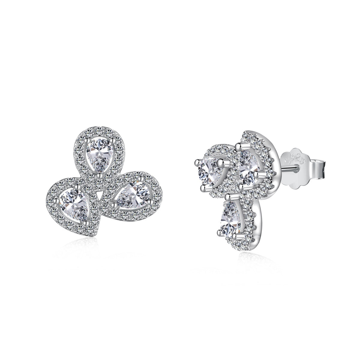 [Tonmkive Jewelry]Boucles d'oreilles poire ornées en forme de fleur pour amoureux