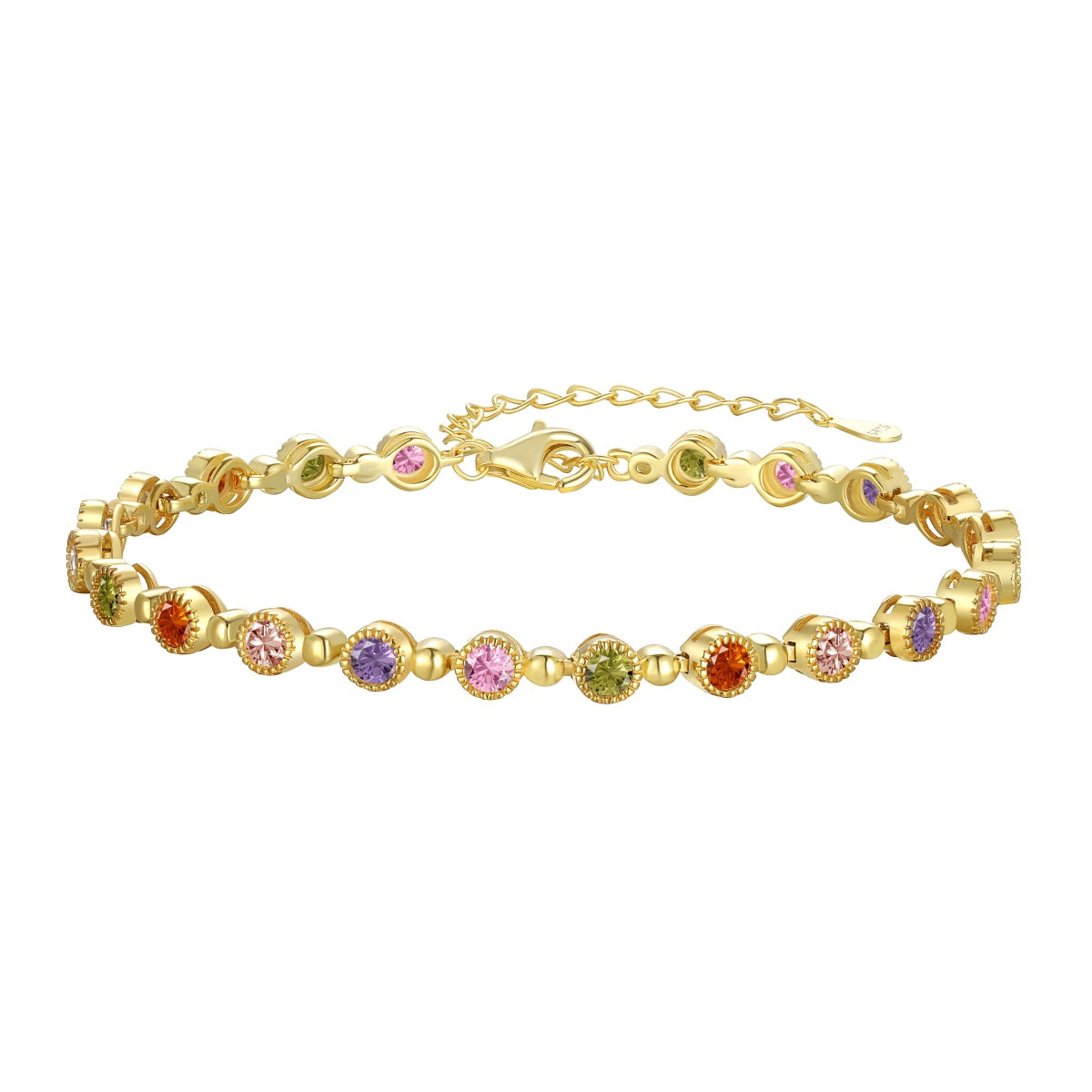 [Tonmkive Jewelry]Bracelet de fête étincelant avec taille ronde exquise