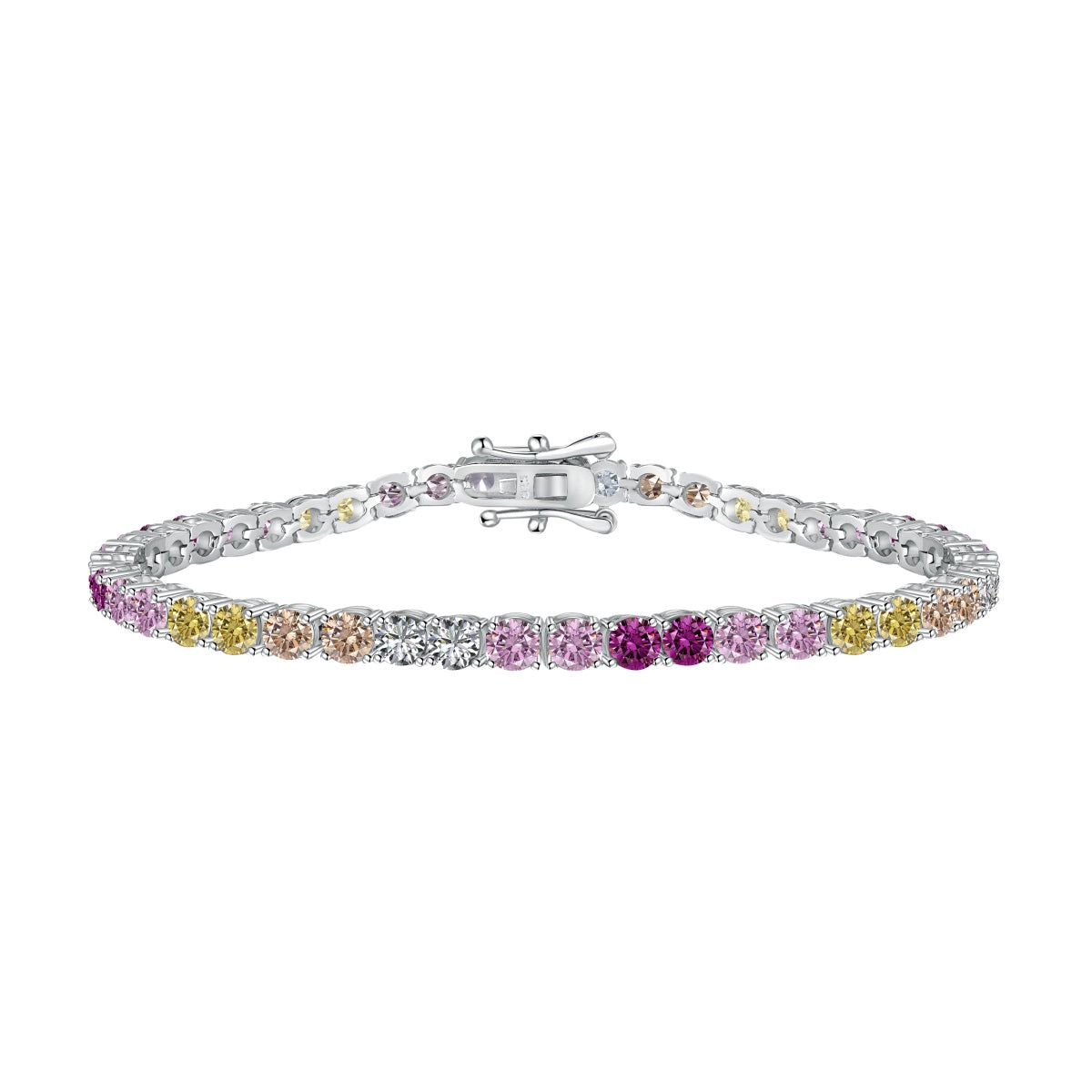 [Tonmkive Jewelry]Bracelet de tennis rond coloré et éclatant