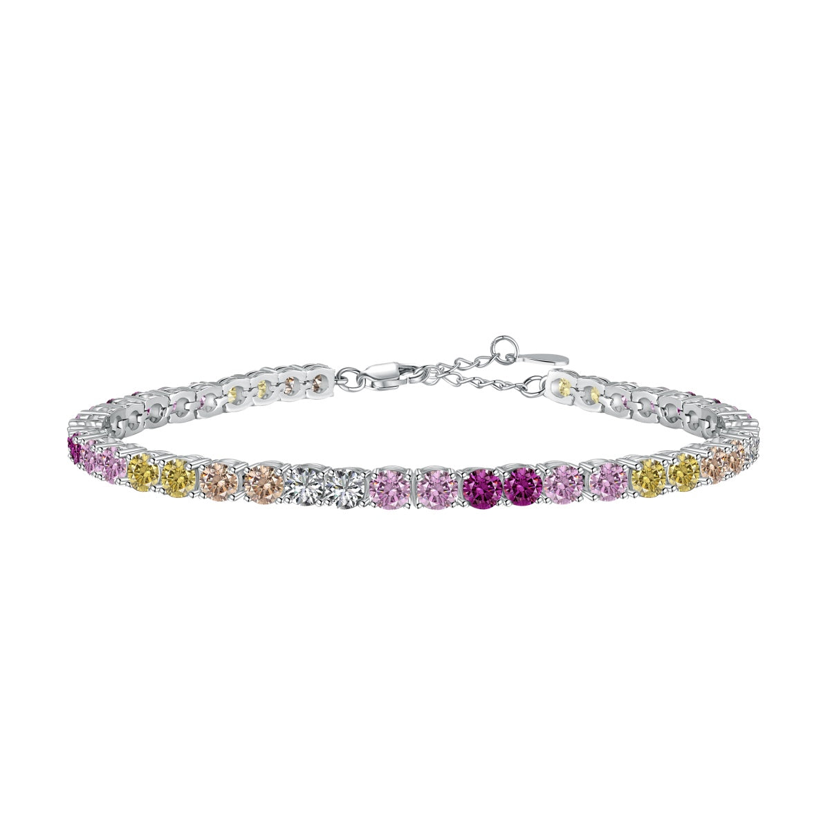 [Tonmkive Jewelry]Bracelet de tennis rond coloré et éclatant
