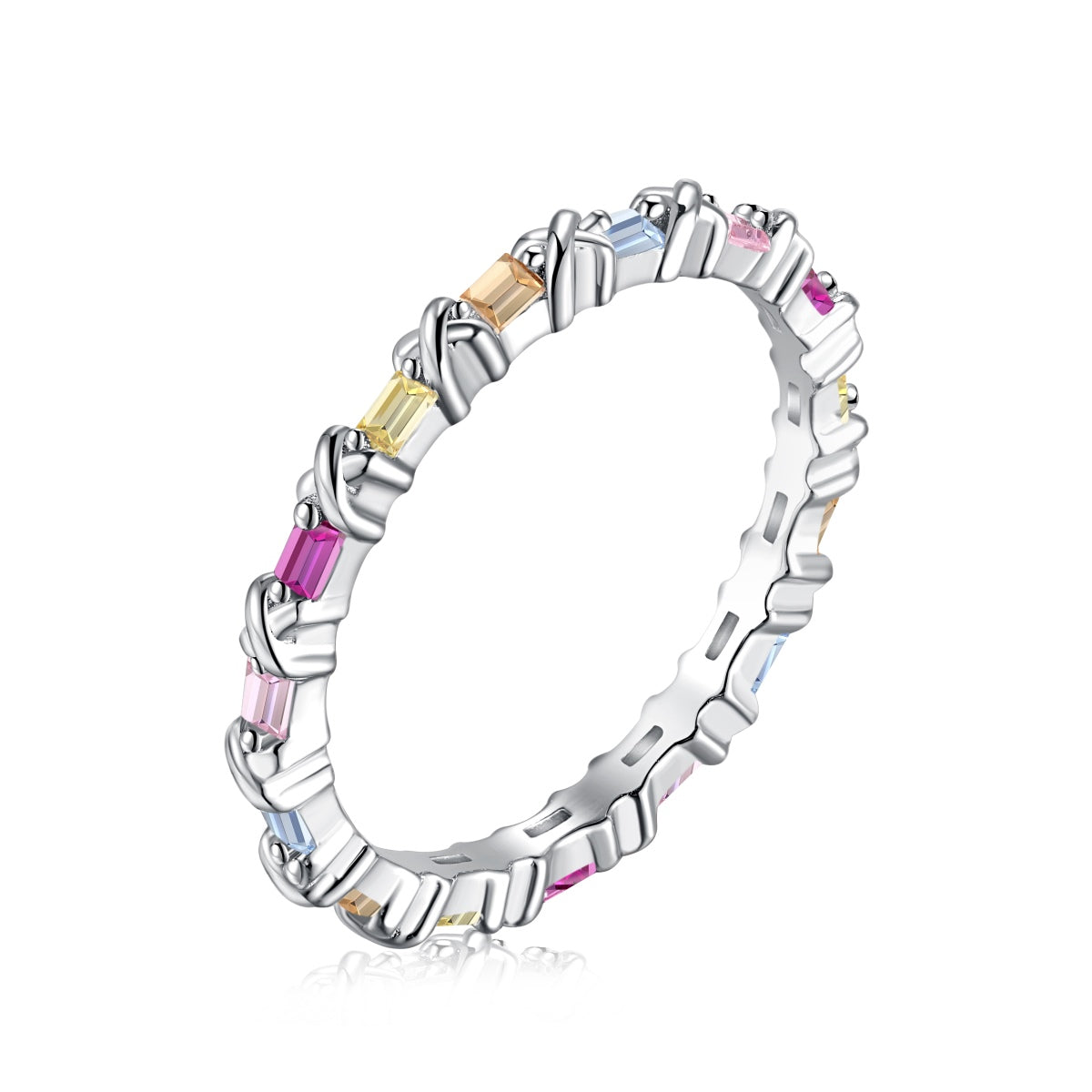 [Tonmkive Bijoux]Bague Quotidienne Charmante en Taille Ronde Colorée
