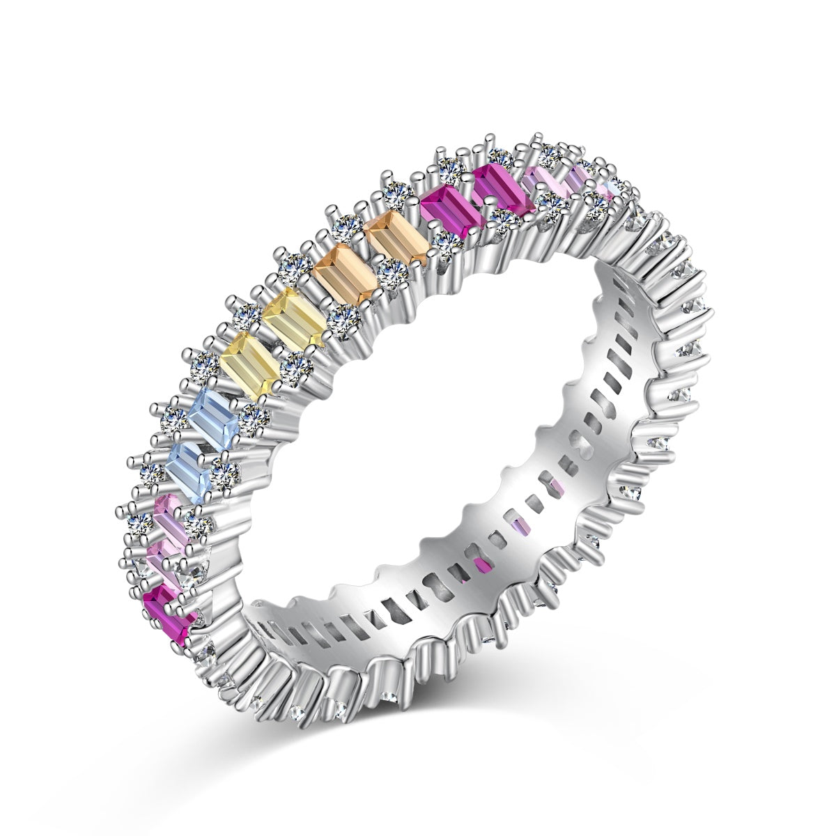 [Tonmkive Jewelry]Bague cocktail fantaisie à coupe émeraude et ornementée