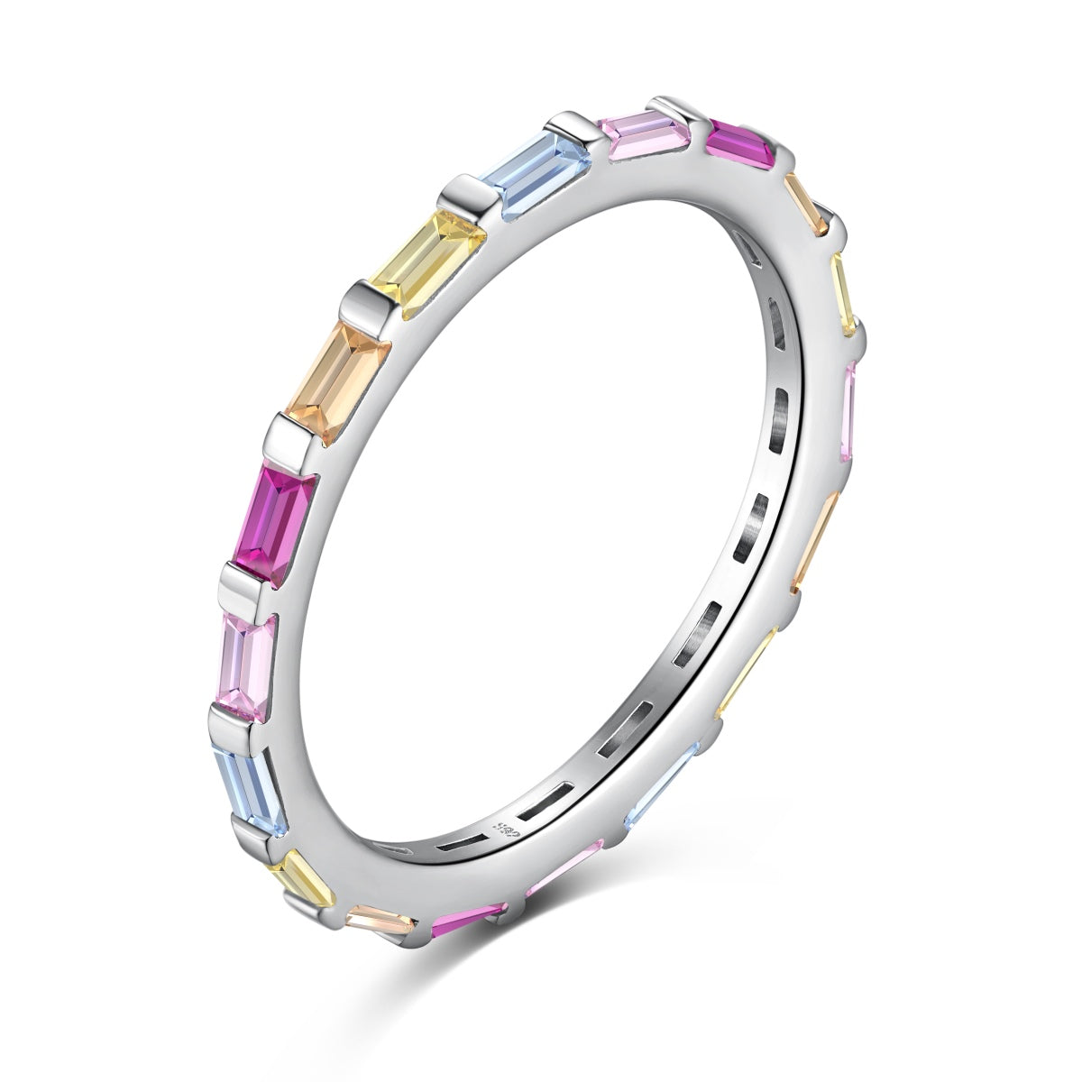 [Tonmkive Jewelry]Exquise Bague Quotidienne Taille Émeraude Multicolore