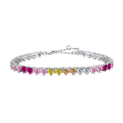 [Tonmkive Jewelry]Bracelet Amoureux de Luxe en Forme de Cœur Coloré et Romantique