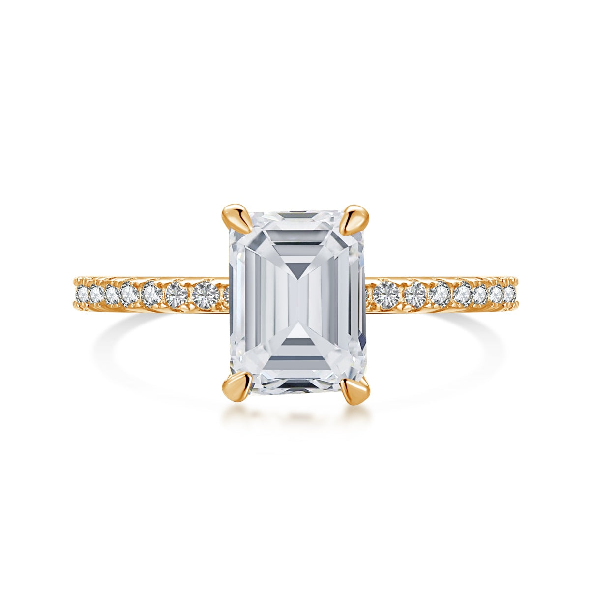 [Tonmkive Jewelry]Bague de fête avec diamant de 2,0 carats à taille radieuse ornée et scintillante