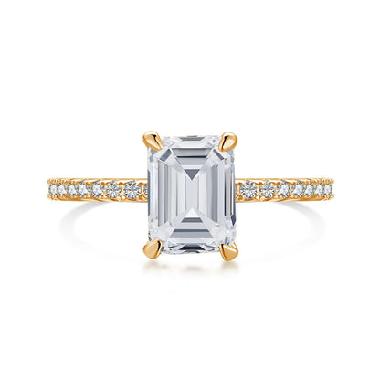 [Tonmkive Jewelry]Bague de fête avec diamant de 2,0 carats à taille radieuse ornée et scintillante