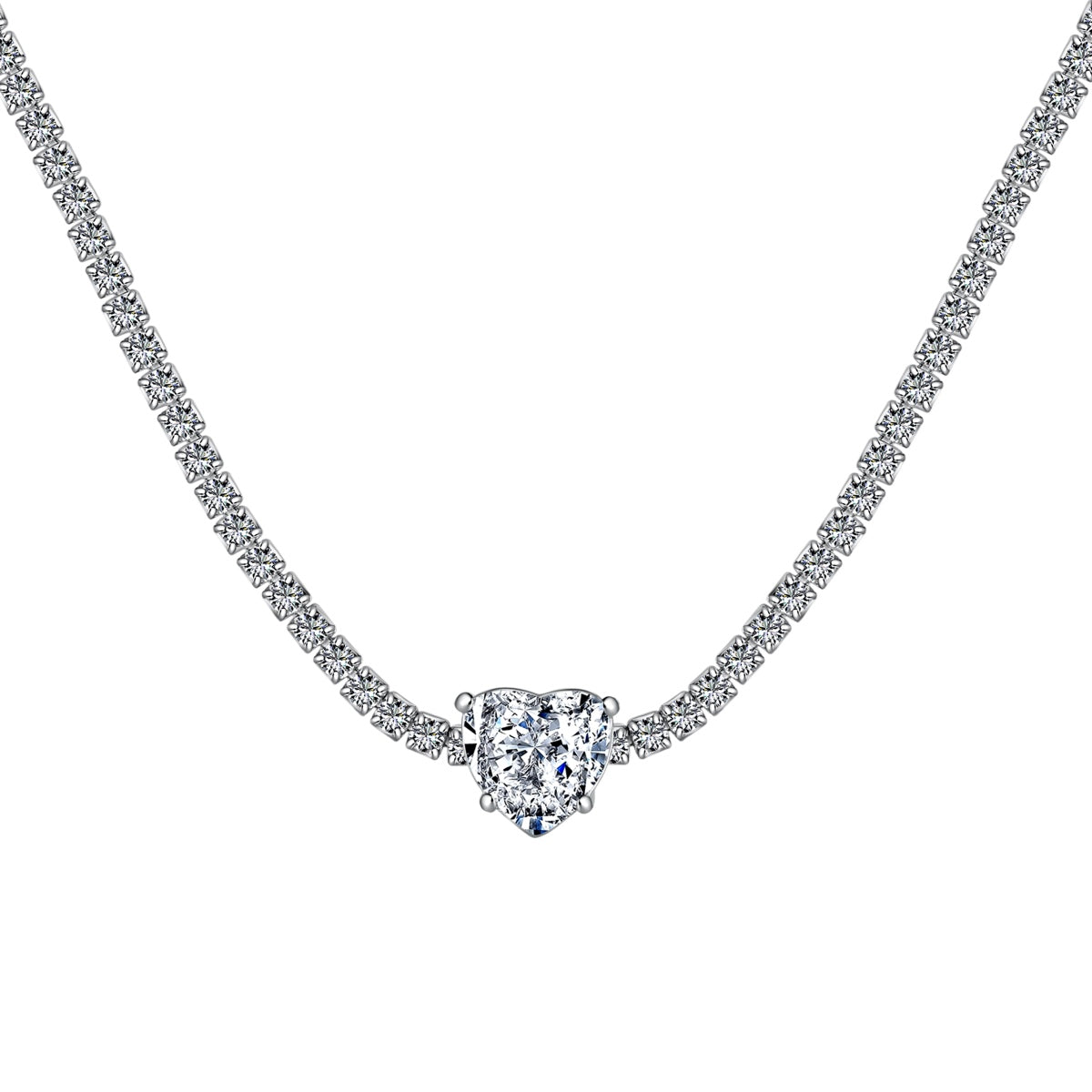 [Tonmkive Jewelry]2.0 Carat Collier Cœur Tennis Scintillant