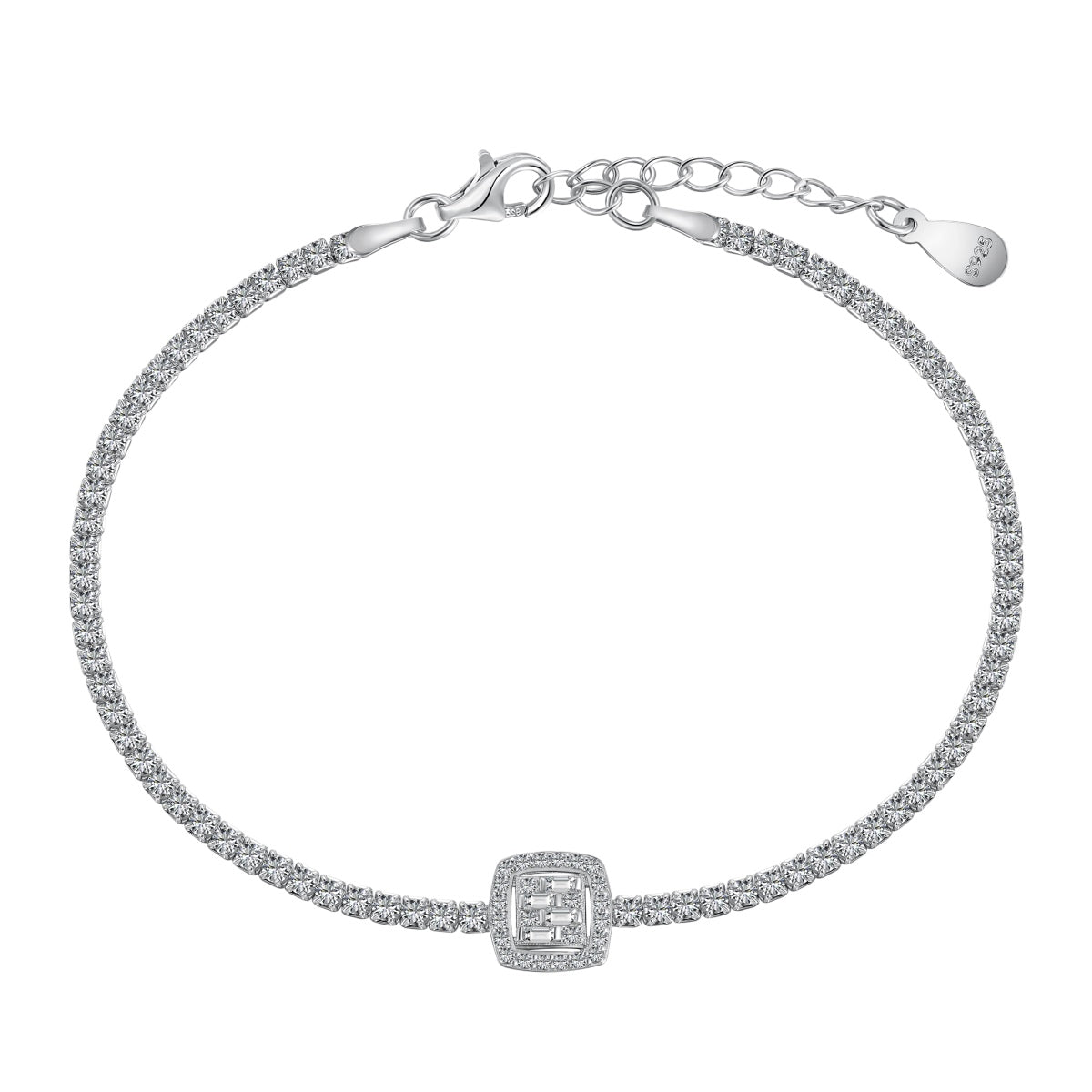 [Tonmkive Jewelry]Bracelet de banquet de luxe scintillant de forme carrée