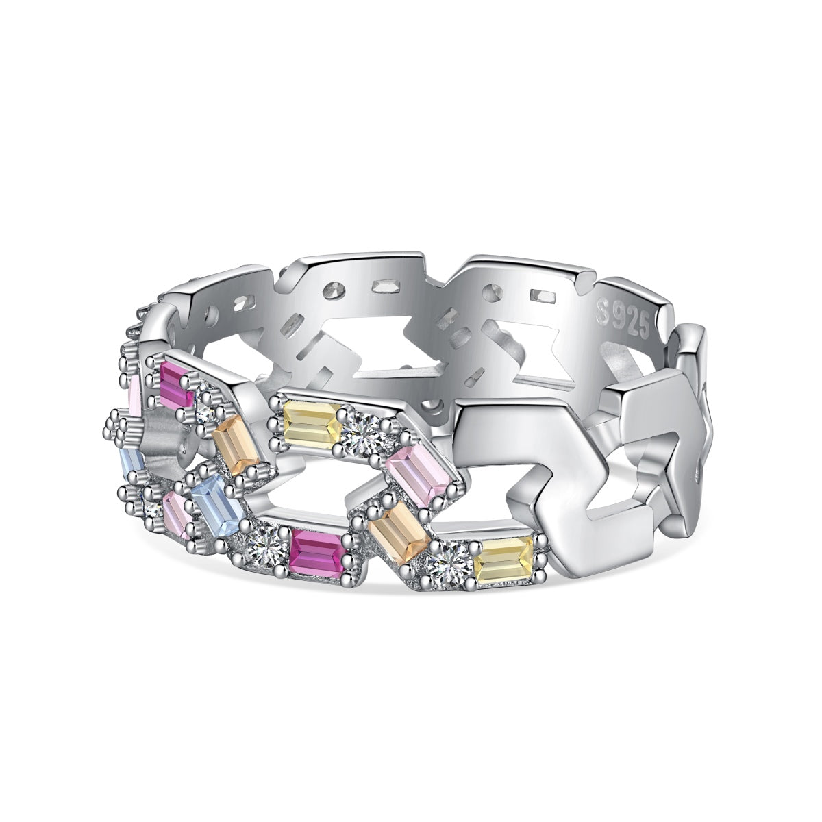 [Tonmkive Jewelry]Bague quotidienne taille émeraude étincelante et vibrante