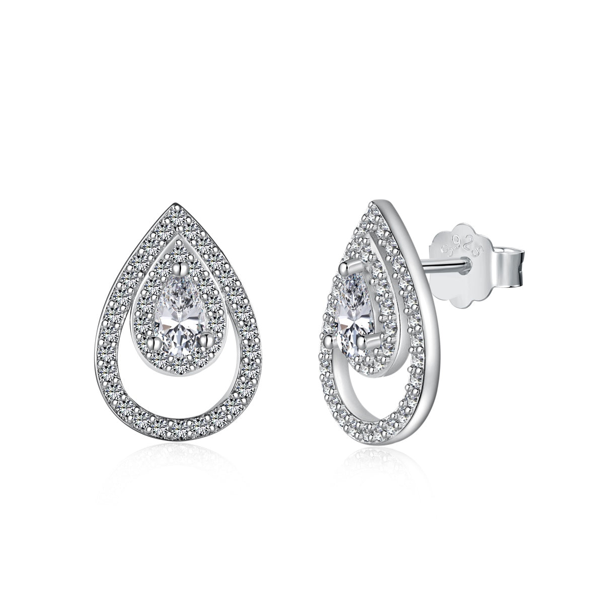 [Tonmkive Jewelry]Boucles d'oreilles quotidiennes délicates en forme de goutte d'eau étincelante