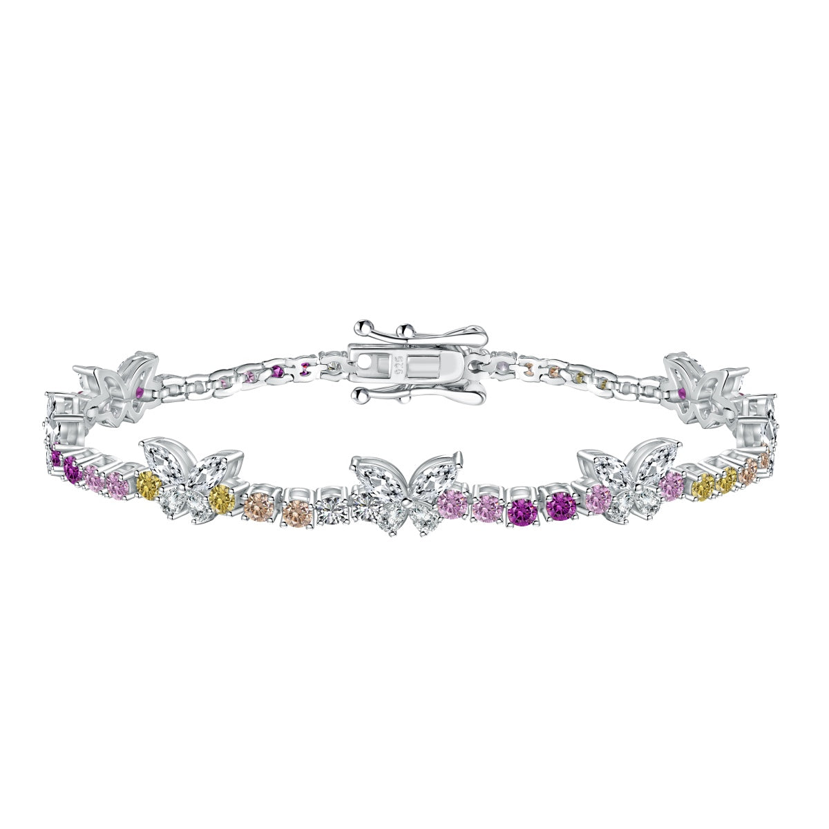 [Tonmkive Jewelry]Bracelet quotidien orné en forme de papillon coloré, coupe ronde