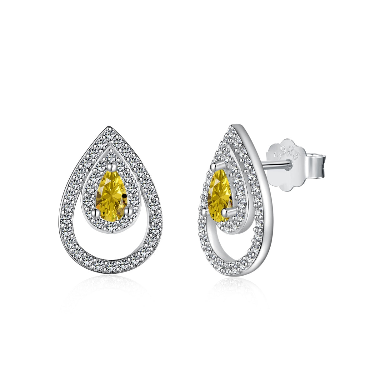 [Tonmkive Jewelry]Boucles d'oreilles quotidiennes délicates en forme de goutte d'eau étincelante