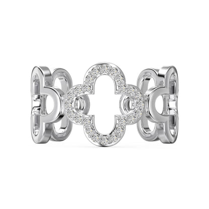 [Tonmkive Jewelry]Bague Trèfle à quatre feuilles de forme creuse