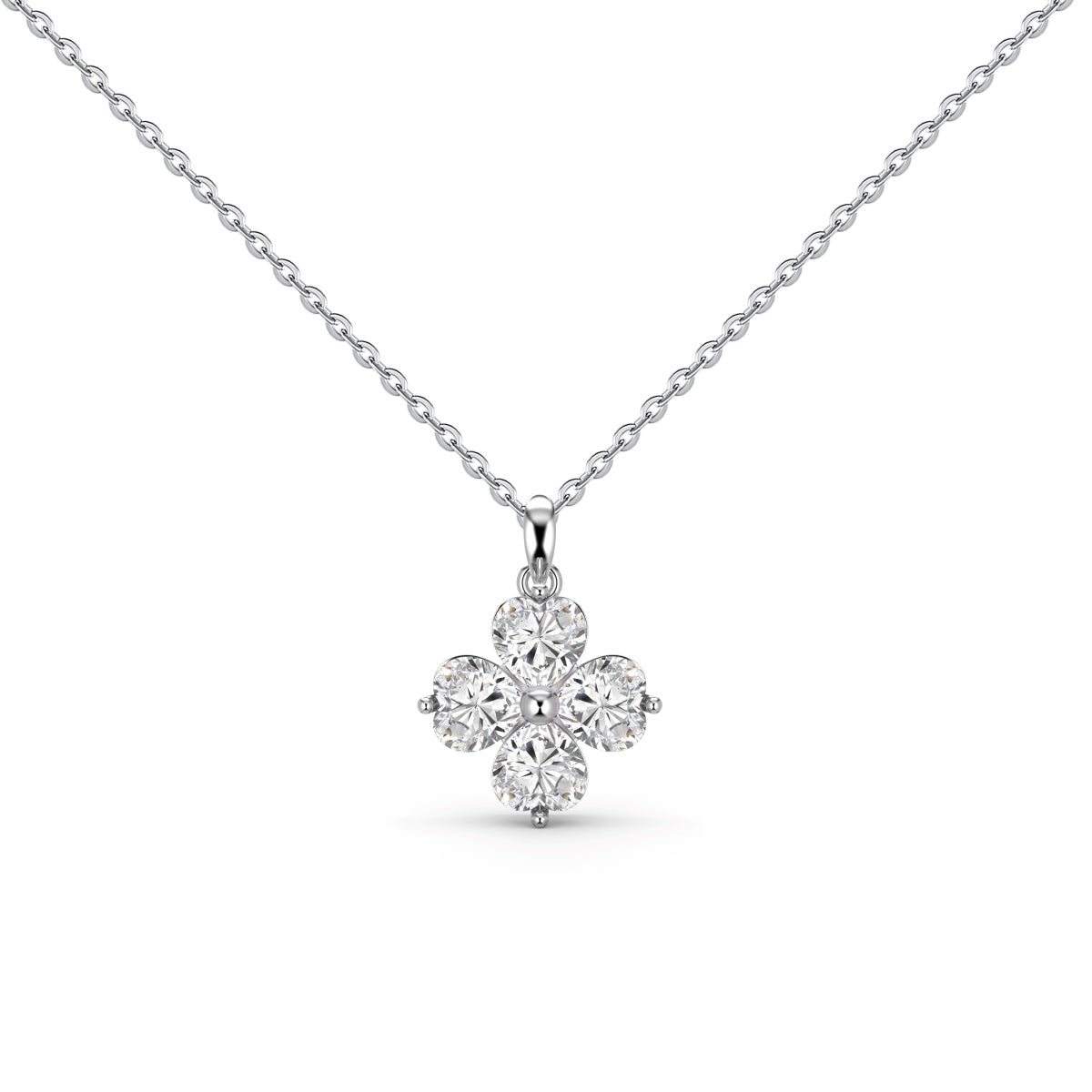 [Tonmkive Jewelry]Collier de perles Trèfle à quatre feuilles en forme de cœur