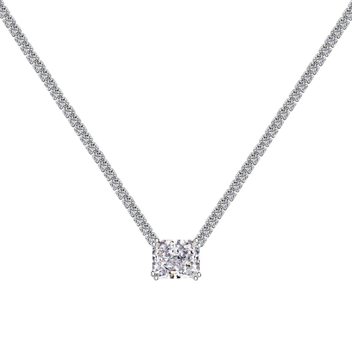 [Tonmkive Jewelry] Collier élégant de 4,0 carats taille radiant