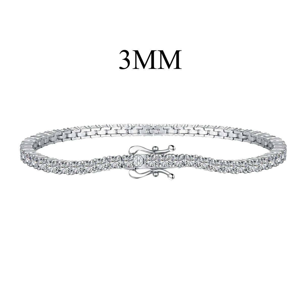 [Tonmkive Jewelry]Bracelet de tennis délicat avec coupe ronde et charmante