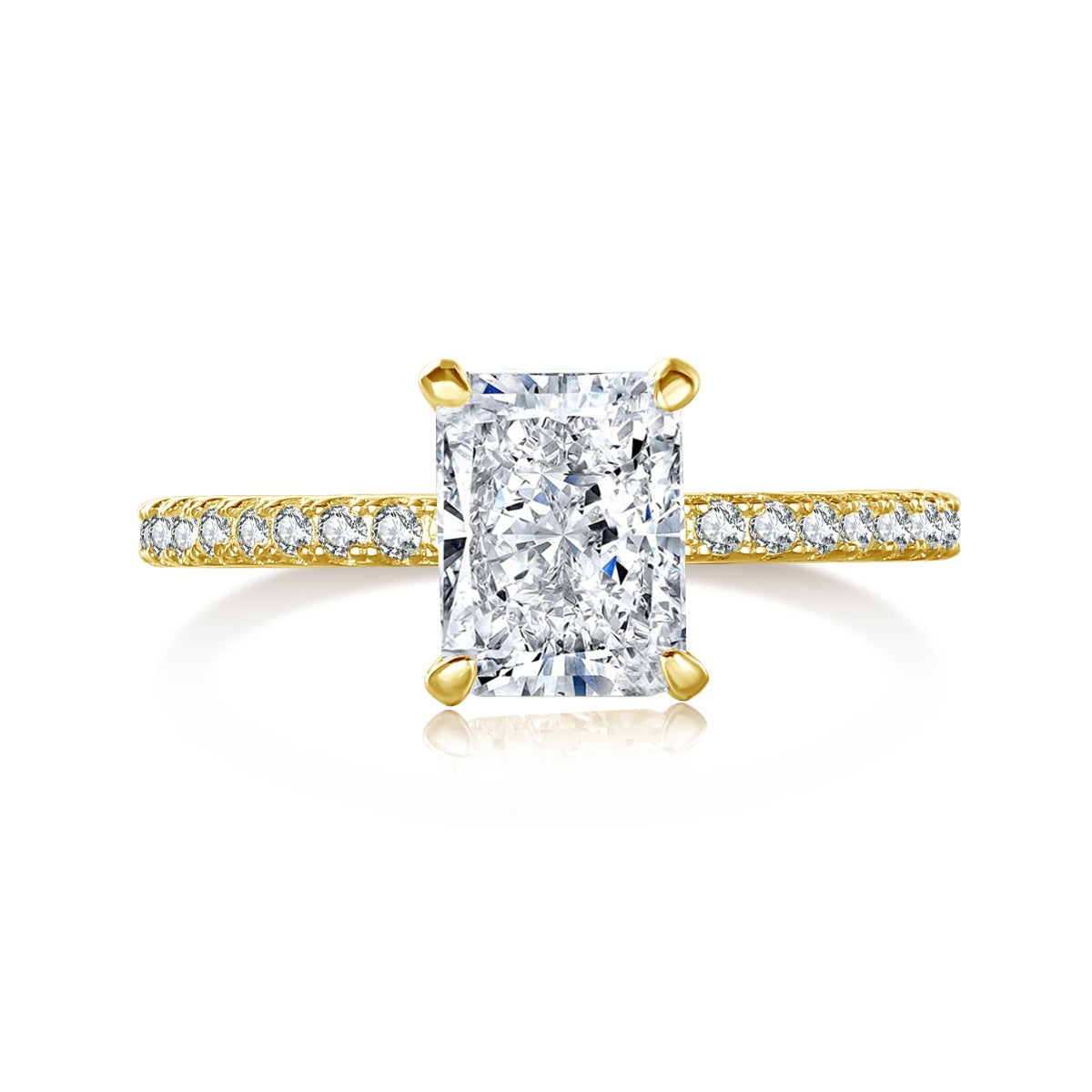 [Tonmkive Jewelry]Bague de soirée taille radiant éblouissante de 2,0 carats