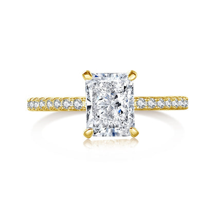 [Tonmkive Jewelry]Bague de soirée taille radiant éblouissante de 2,0 carats