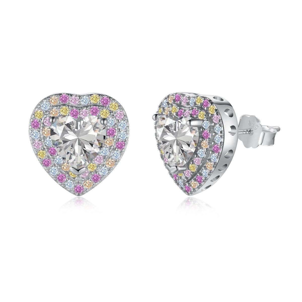 [Tonmkive Jewelry]Boucles d'oreilles Cœur Scintillant pour Amoureux