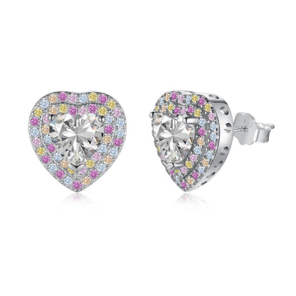 [Tonmkive Jewelry]Boucles d'oreilles Cœur Scintillant pour Amoureux
