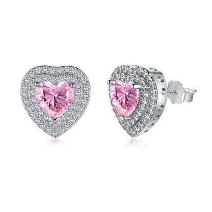 [Tonmkive Jewelry]Boucles d'oreilles Cœur Scintillant pour Amoureux