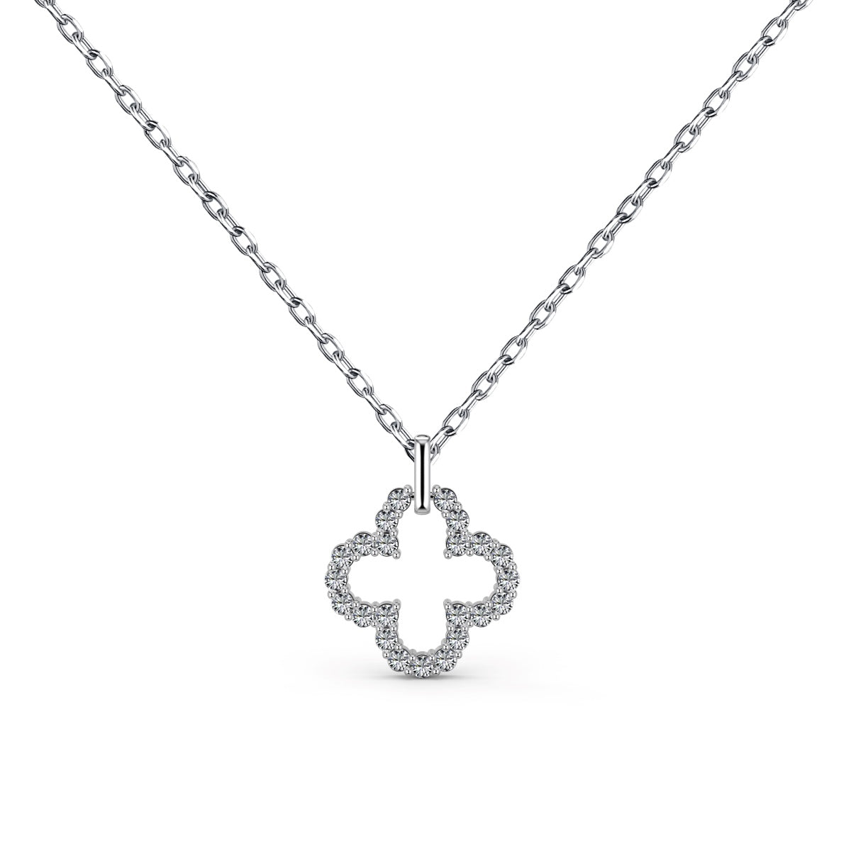 [Tonmkive Bijoux] Collier Exquis Creux à Quatre Feuilles de Trèfle
