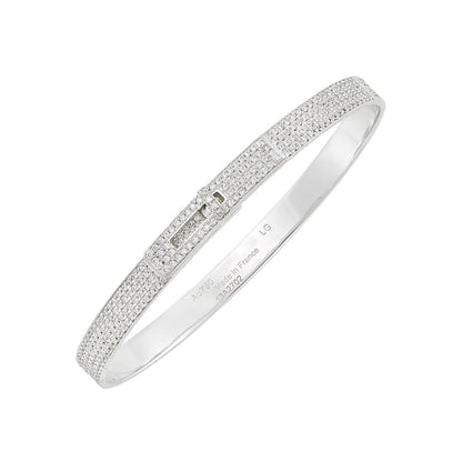 [⭐JeweliWhal]BRACELET HM KELLY EN ARGENT ET DIAMANTS ENTIÈREMENT PAVÉS