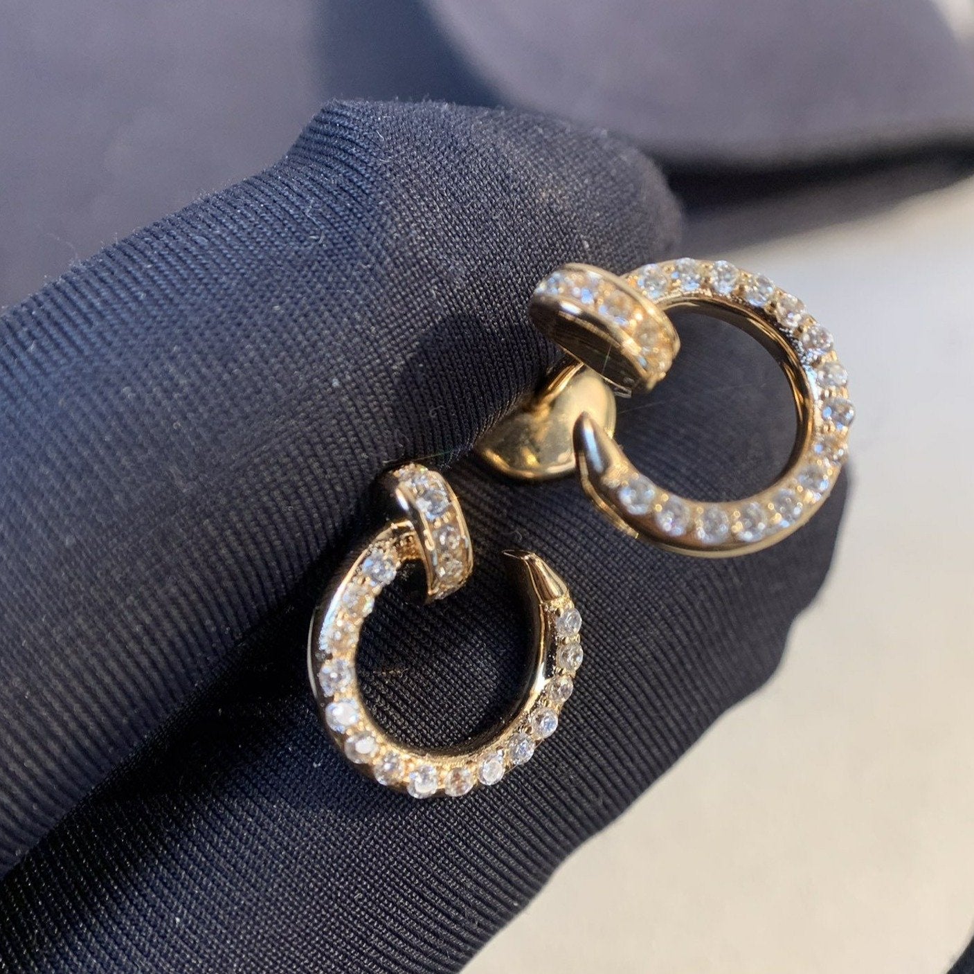 [⭐JeweliWhal]BOUCLES D'OREILLES EN OR ET DIAMANTS JUSTE