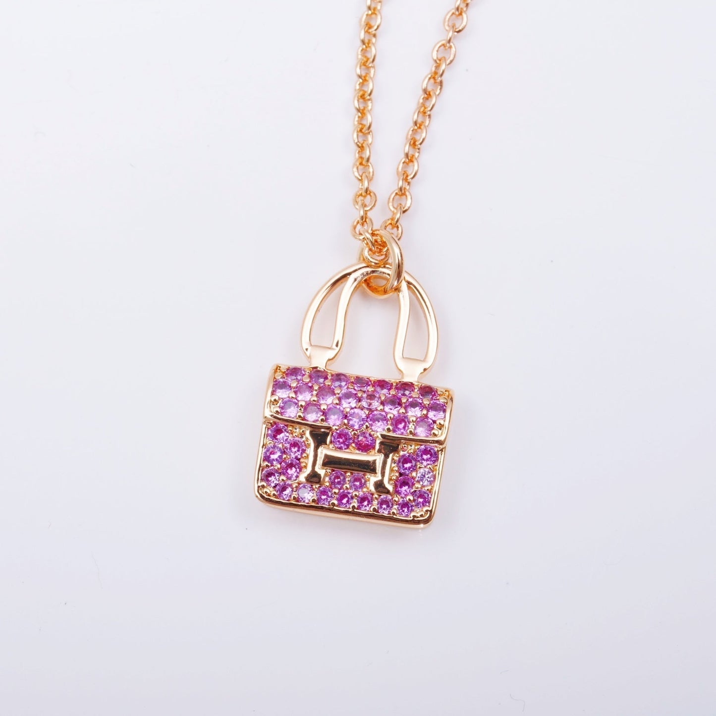 [⭐JeweliWhal]COLLIER EN DIAMANT VIOLET PENDENTIF CONSTANCE