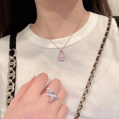 [⭐JeweliWhal]COLLIER EN DIAMANT VIOLET PENDENTIF CONSTANCE