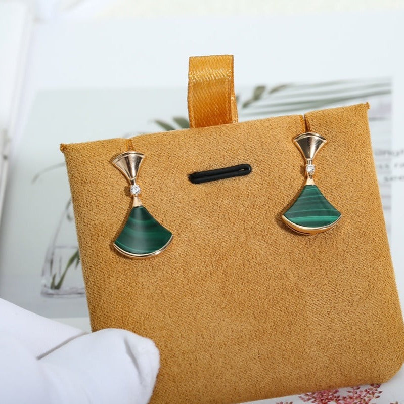 [⭐JeweliWhal]DREAM MALACHITE PINK GOLD EARRINGS
