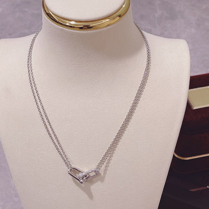 [JeweliWhal]HARDWEAR DOUBLE LINK PEDANT SILVER DIAMOND NECKLACE