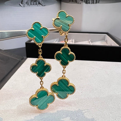 [⭐JeweliWhal]CLOVER MALACHITE 3 MOTIFS OR