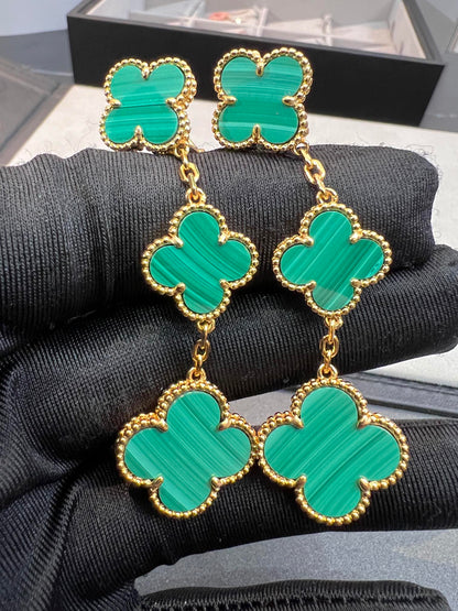 [⭐JeweliWhal]CLOVER MALACHITE 3 MOTIFS OR