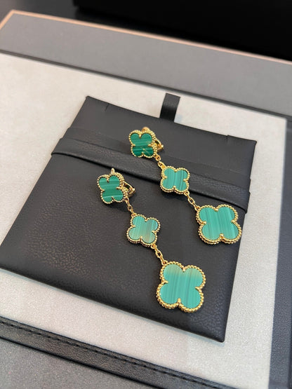 [⭐JeweliWhal]CLOVER MALACHITE 3 MOTIFS OR