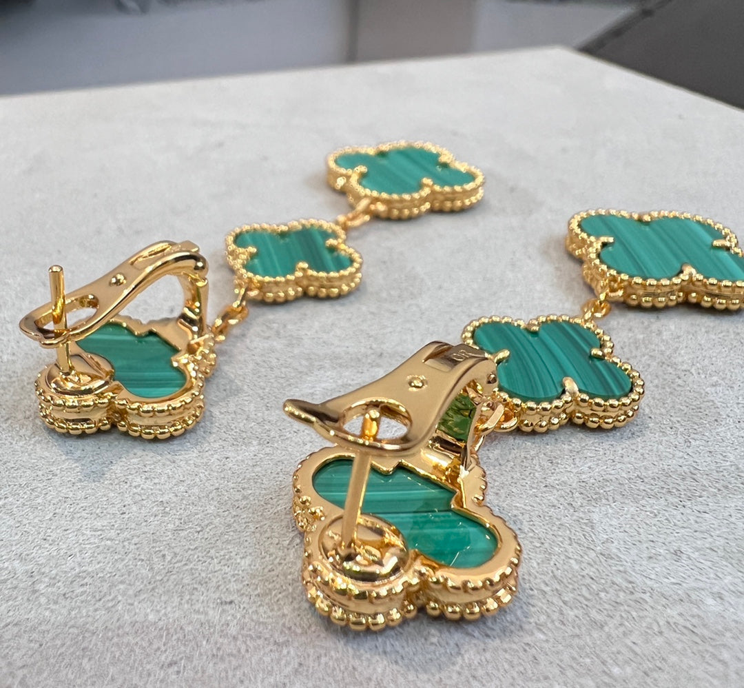 [⭐JeweliWhal]CLOVER MALACHITE 3 MOTIFS OR