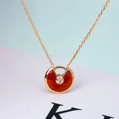 [⭐JeweliWhal]COLLIER AMULETTE ONYX CORNALINE OR
