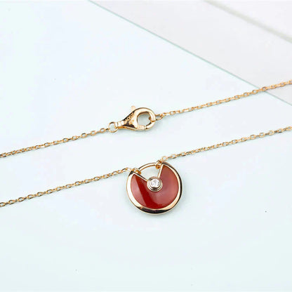[⭐JeweliWhal]COLLIER AMULETTE ONYX CORNALINE OR