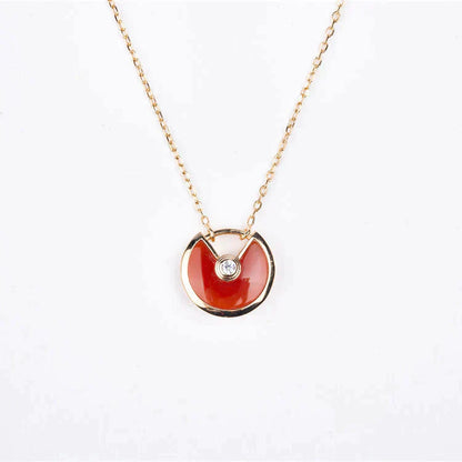 [⭐JeweliWhal]COLLIER AMULETTE ONYX CORNALINE OR