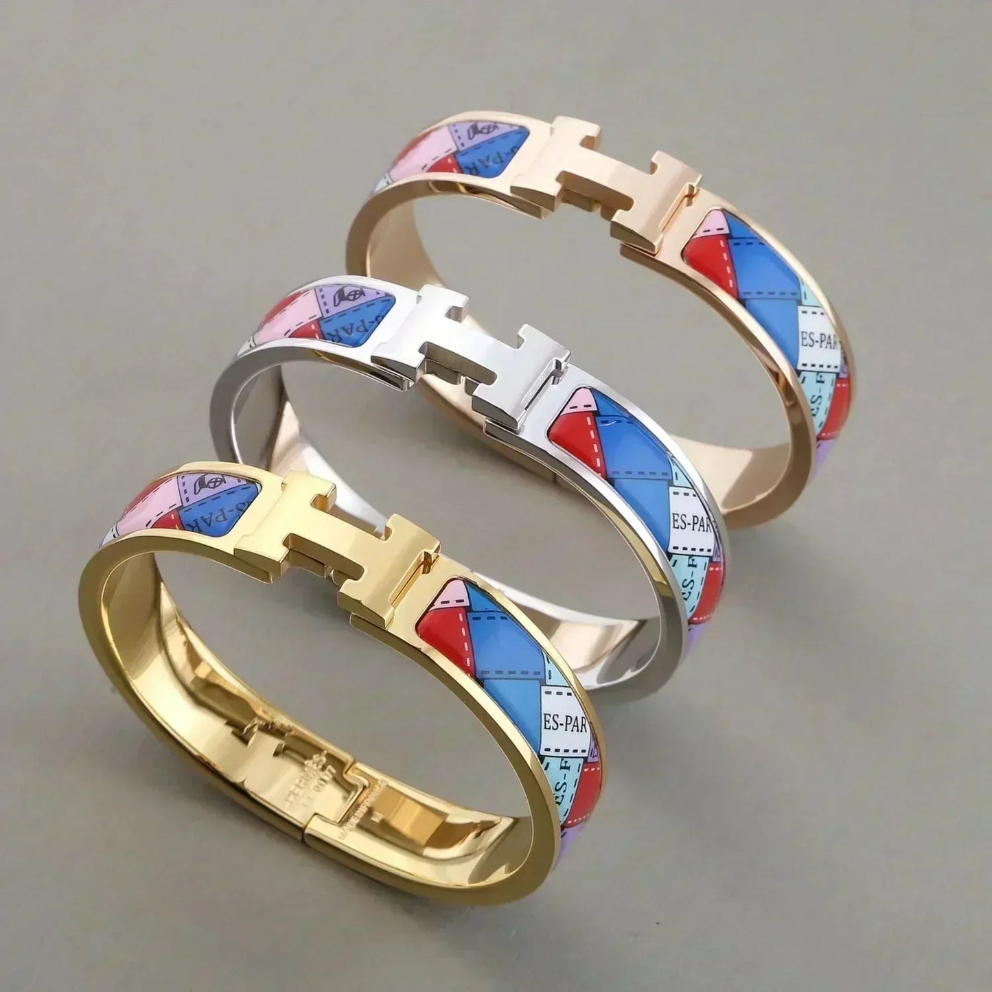 [⭐JeweliWhal]H BRACELET BORDURE POINTILLÉE 12MM