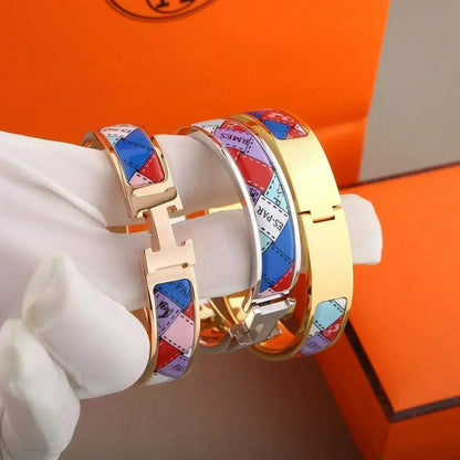 [⭐JeweliWhal]H BRACELET BORDURE POINTILLÉE 12MM