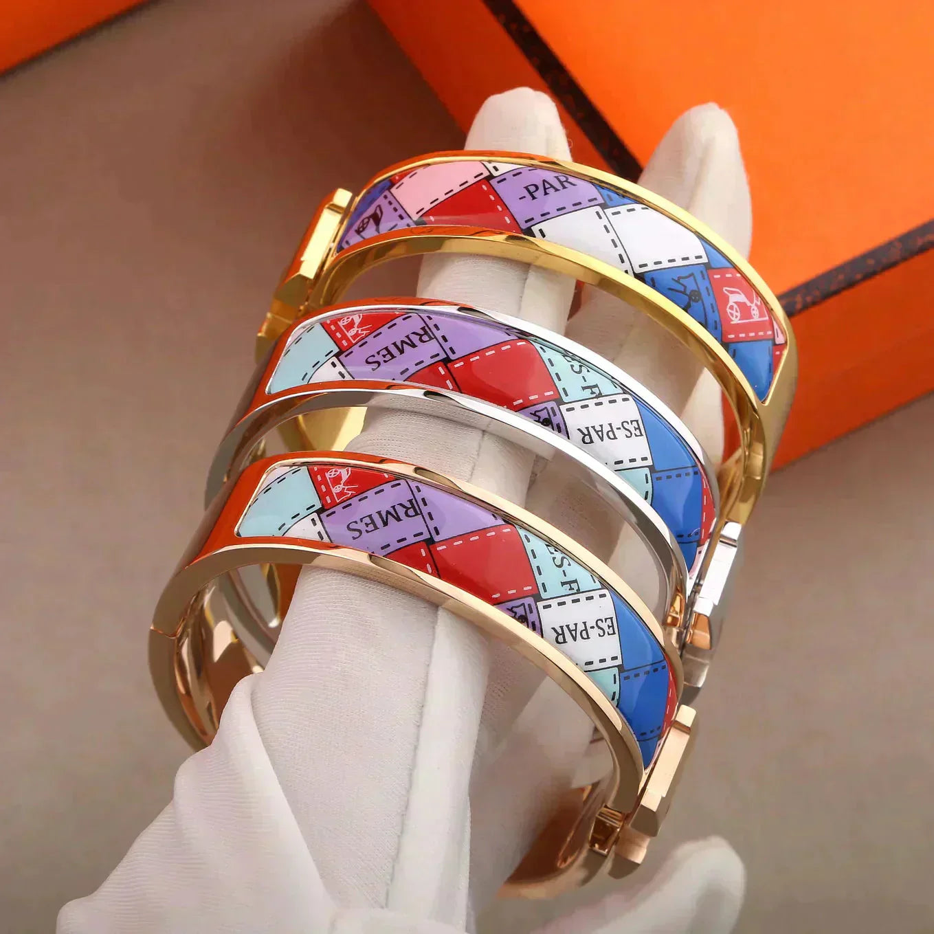 [⭐JeweliWhal]H BRACELET BORDURE POINTILLÉE 12MM