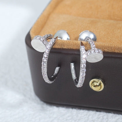 [⭐JeweliWhal]BOUCLES D'OREILLES JUSTE 12,75MM ARGENT DIAMANT