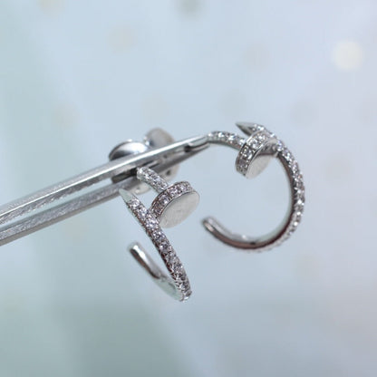 [⭐JeweliWhal]BOUCLES D'OREILLES JUSTE 12,75MM ARGENT DIAMANT