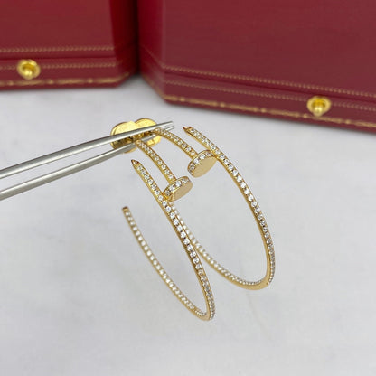 [⭐JeweliWhal]BOUCLES D'OREILLES JUSTE TOUT DIAMANTS 1,8MM