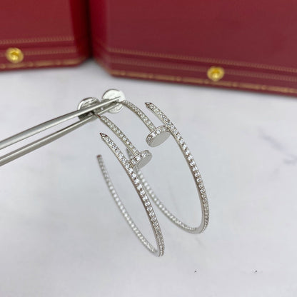 [⭐JeweliWhal]BOUCLES D'OREILLES JUSTE TOUT DIAMANTS 1,8MM