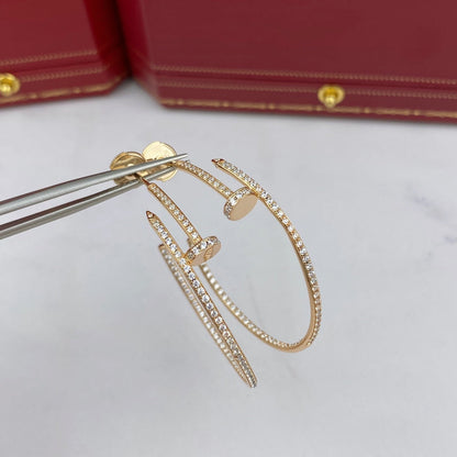 [⭐JeweliWhal]BOUCLES D'OREILLES JUSTE TOUT DIAMANTS 1,8MM