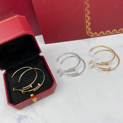 [⭐JeweliWhal]BOUCLES D'OREILLES JUSTE TOUT DIAMANTS 1,8MM